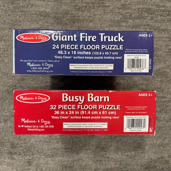 Toddler Puzzles - Set of 2 - Fire Truck - Barn & Animals - Melissa & Doug - Picture 5 of 7